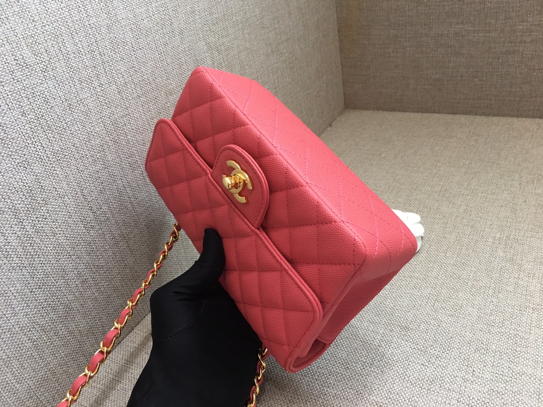 Small Classic Flap Caviar Bag A01116 Rogue Red/Gold